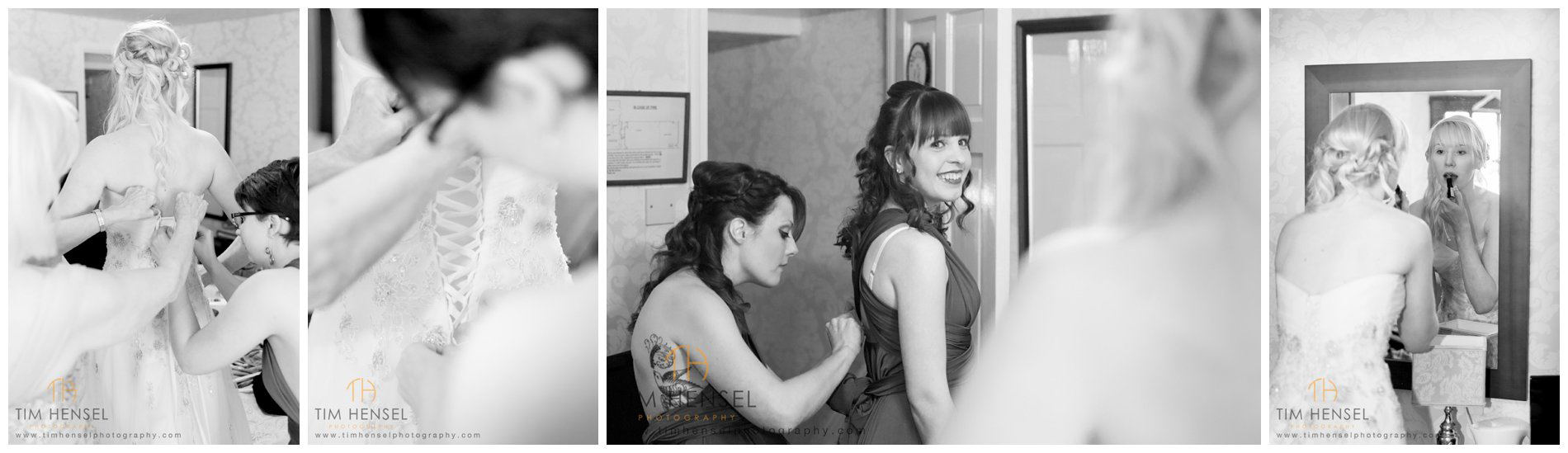 Bridal preparation photos at Underleigh House in the Peak District