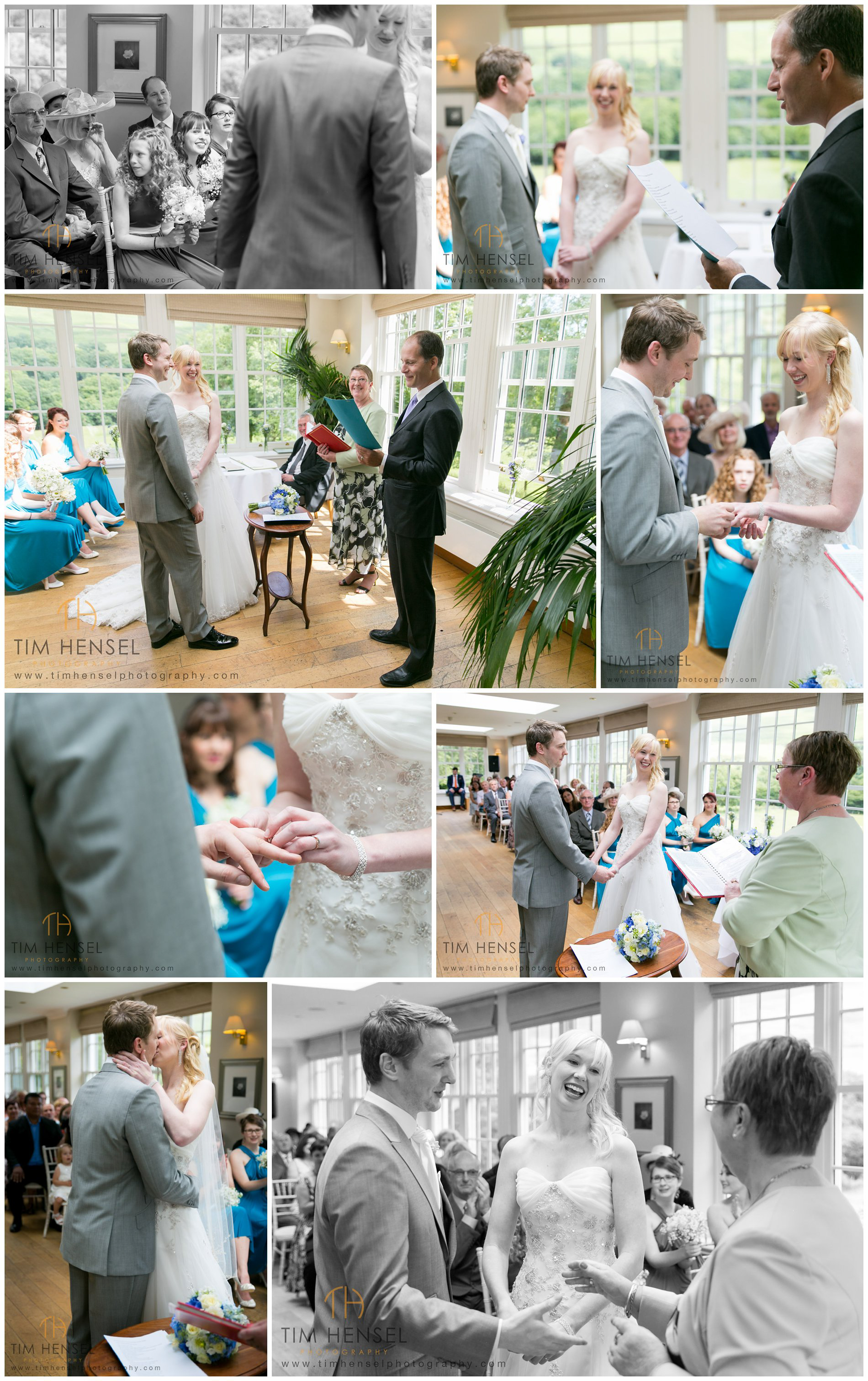 Wedding ceremony photographs at Losehill House