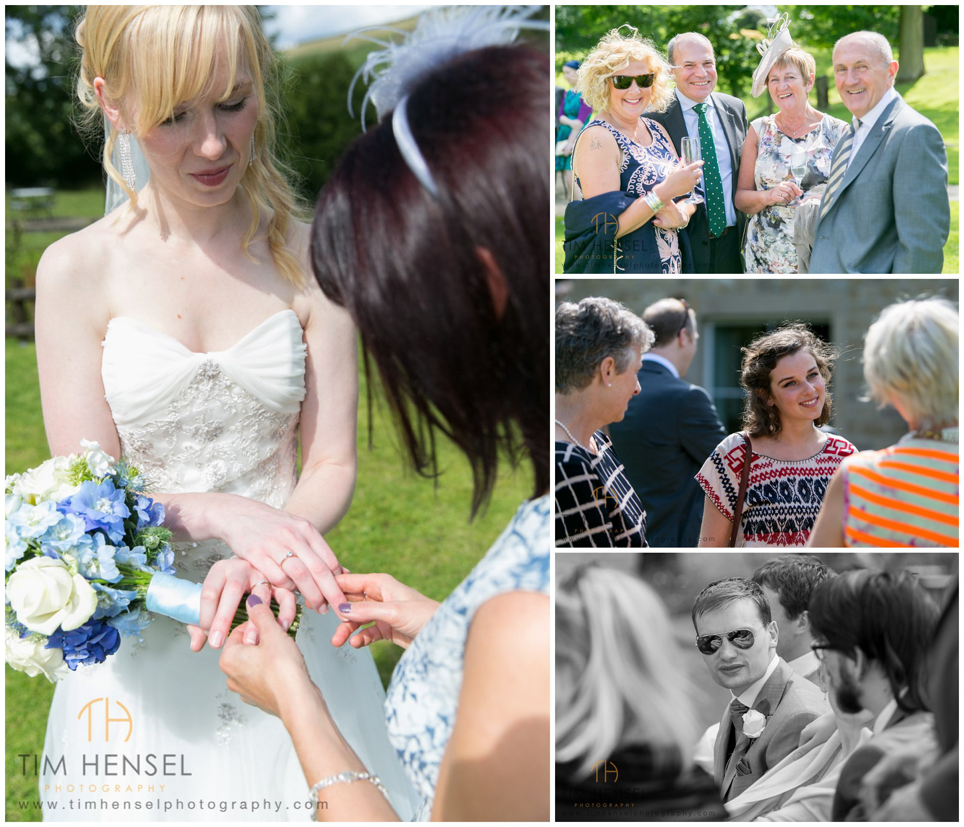 Natural wedding photographs in the Peak District, at Losehill House