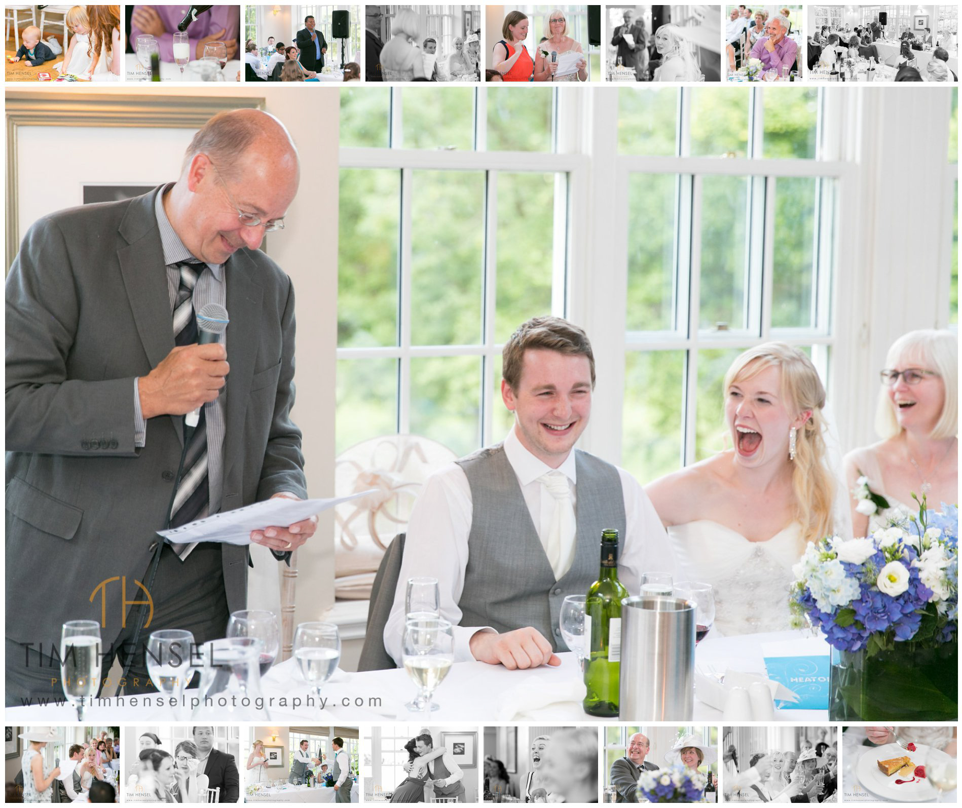 Wedding photographer during the speeches at Losehill House