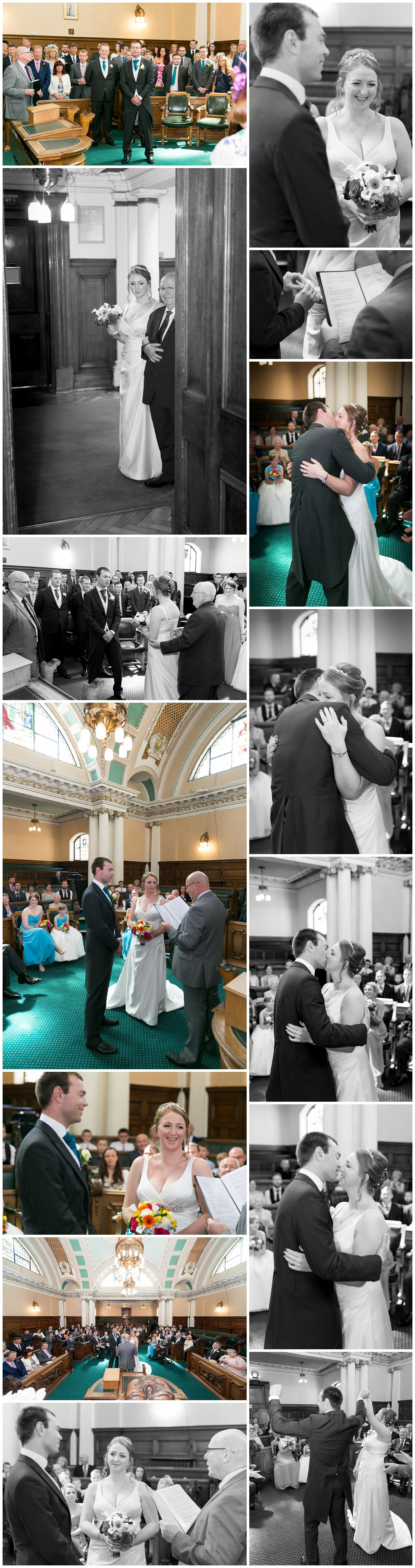 The wedding ceremony at Stockport Town Hall