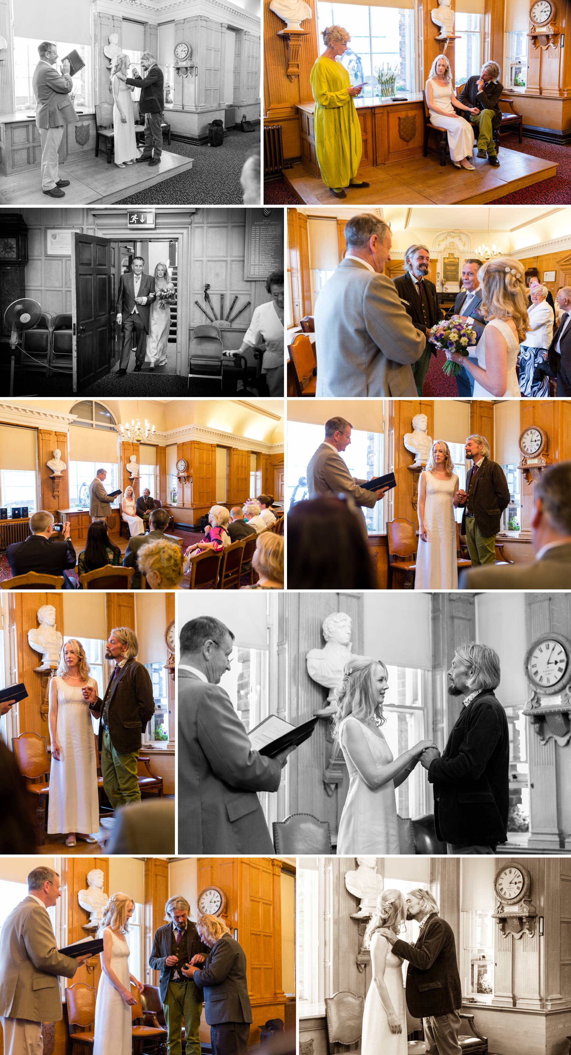 Wedding photography at Lewes Town Hall